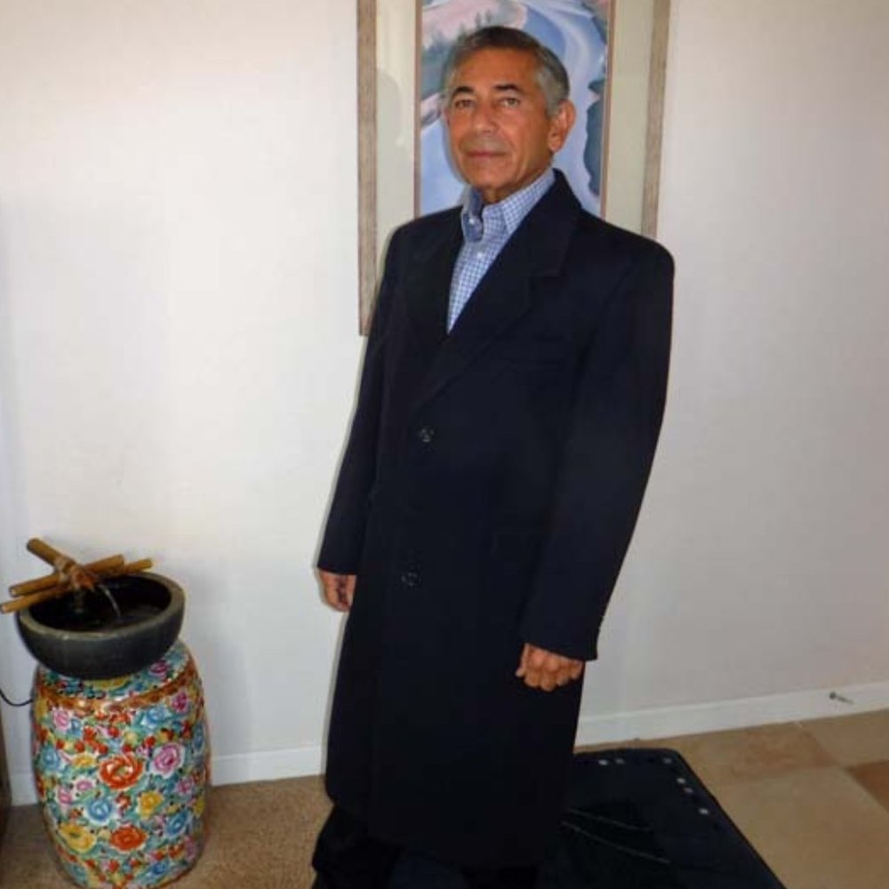 Stafford Long Vintage Navy Wool Top Coat